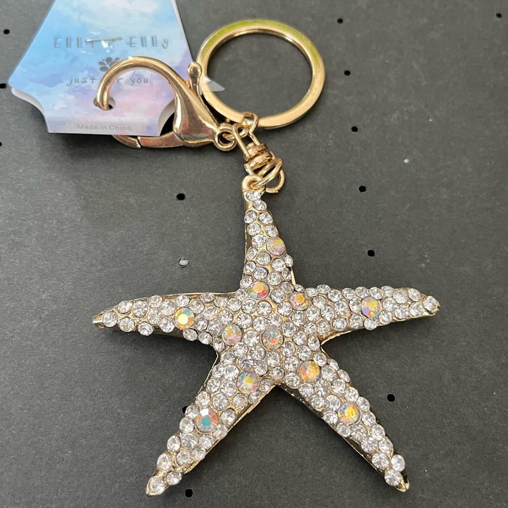 Ella & Elly Starfish Rhinestone Keychain